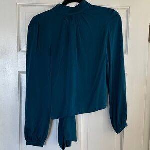 INTERMIX Teal Blouse with Tie Detail